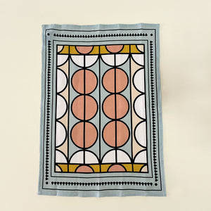 100% Linen African Contemporary tea towel featuring bright and bold design locally made in Cape Town South Africa. 