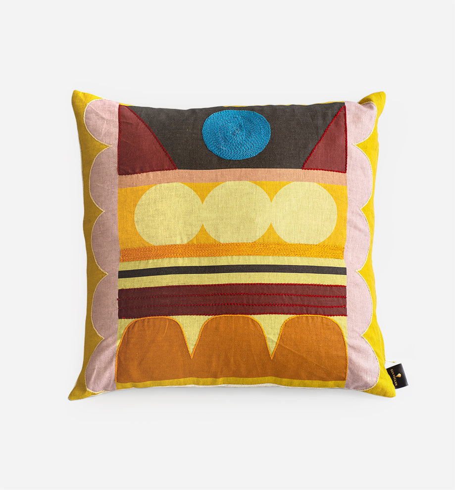 Bau Abstract Linen Throw Pillow