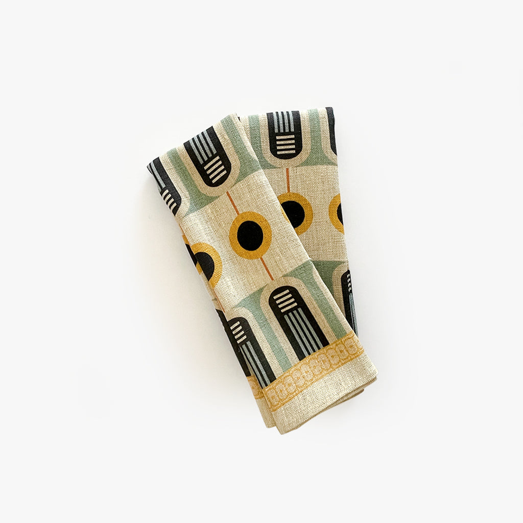 Napkin pair for kitchen linens featuring African printed homeware fabric for contemporary home