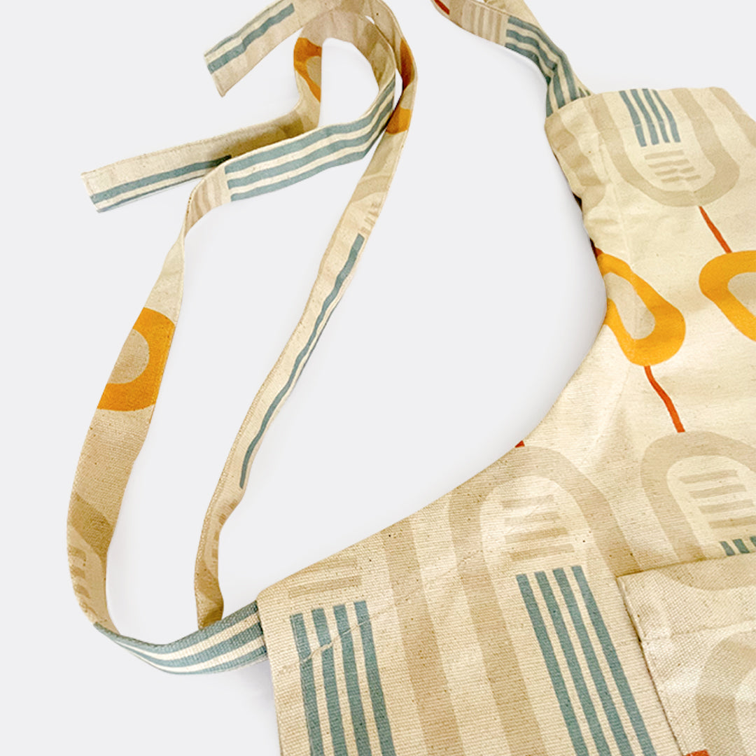 Happiness Apron 80cm (W) x 75cm (H) | Linen & Cotton Blend | Adjustable straps