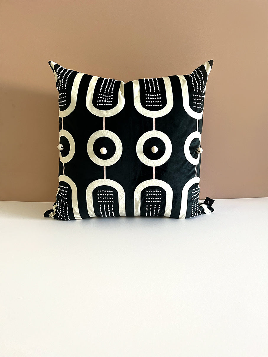 BEADED LUMI - Velvet Throw Pillow