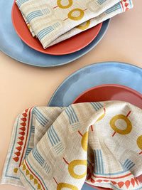 Happiness - Set of 2 100% Linen Napkins