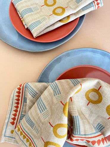 Happiness - Set of 2 100% Linen Napkins